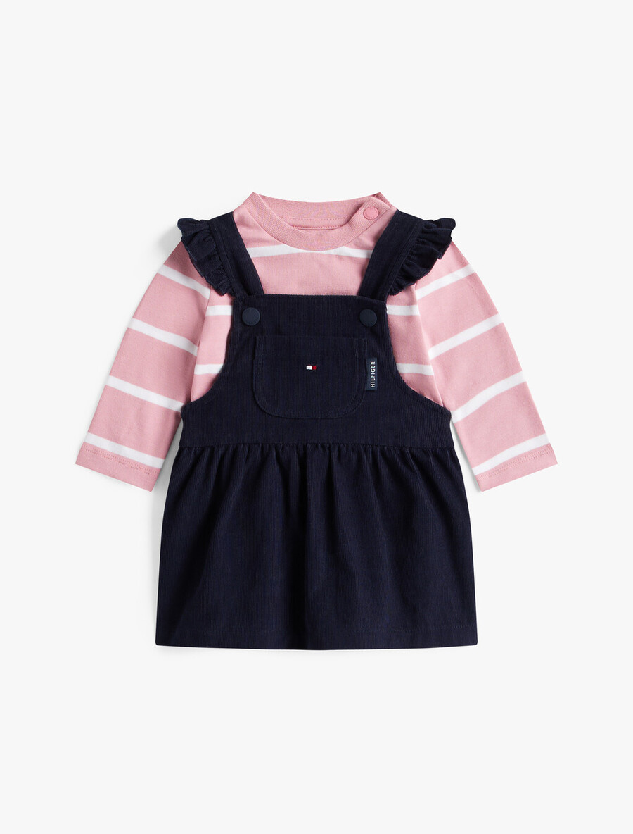 geschenkset aus cord-latzkleid und oberteil
