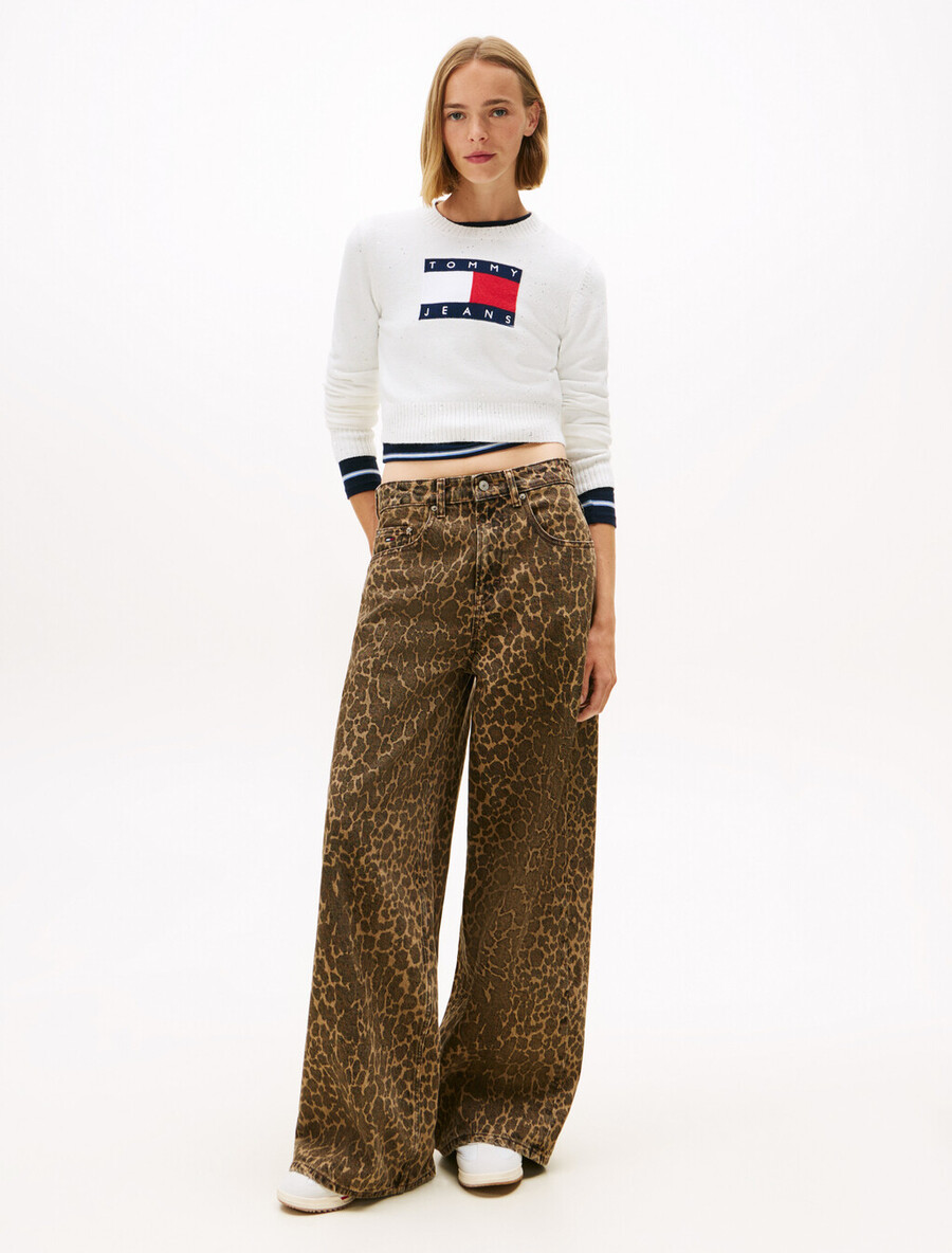 tommy flag pailletten-slim-pullover