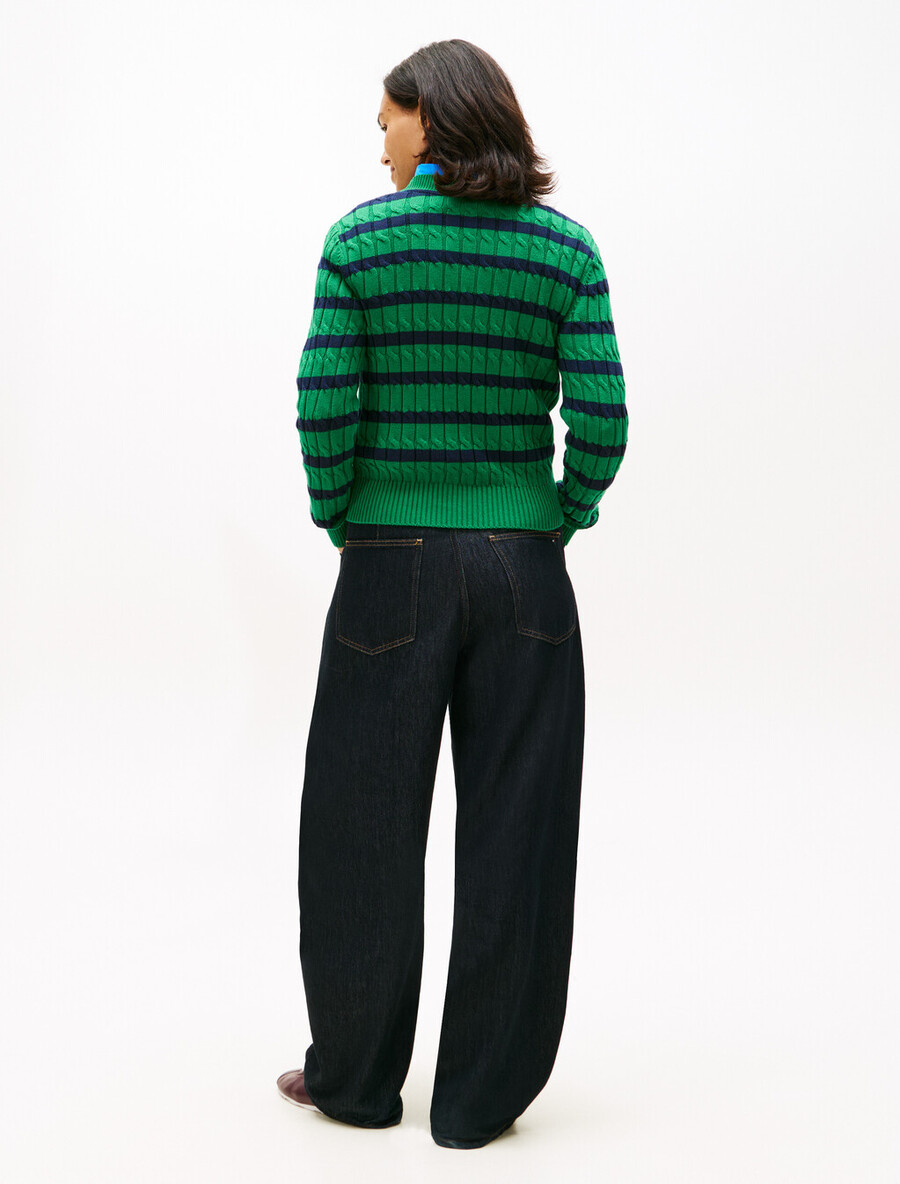 zopfstrickpullover mit rundhalsausschnitt