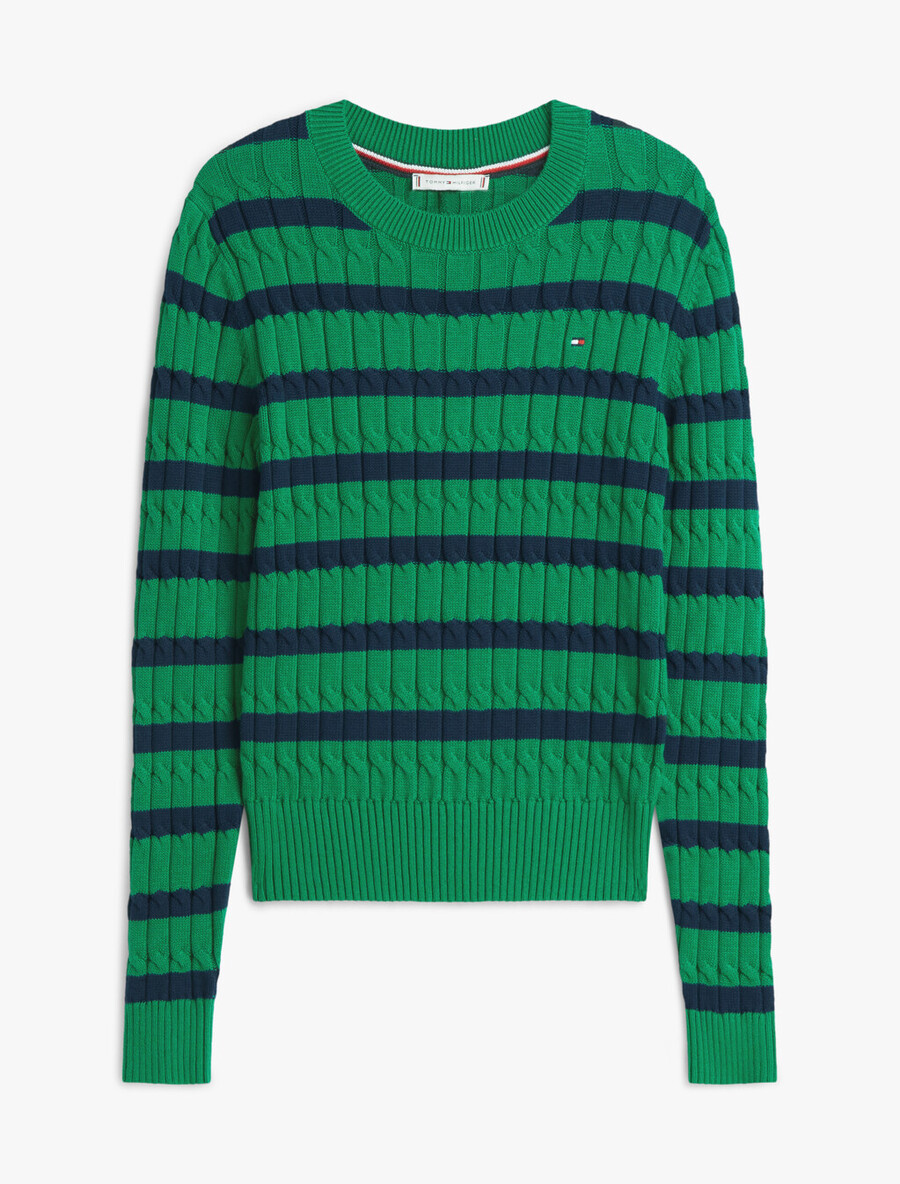 zopfstrickpullover mit rundhalsausschnitt