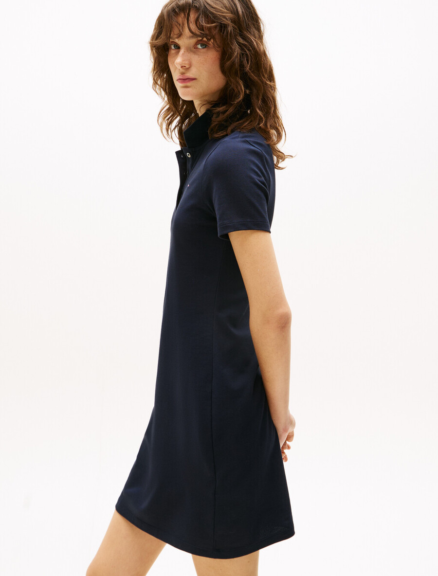 1985 slim pique polokleid