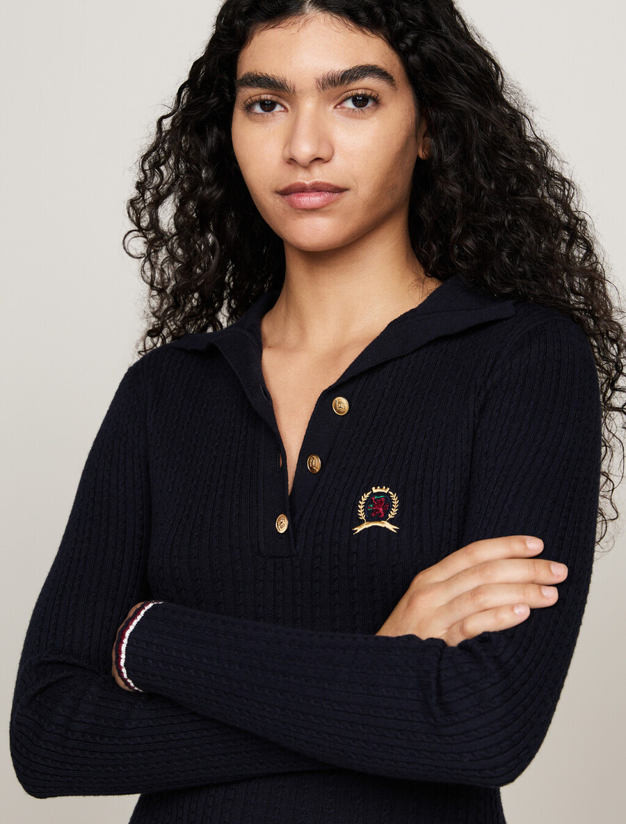 crest midi-polokleid mit kaschmir