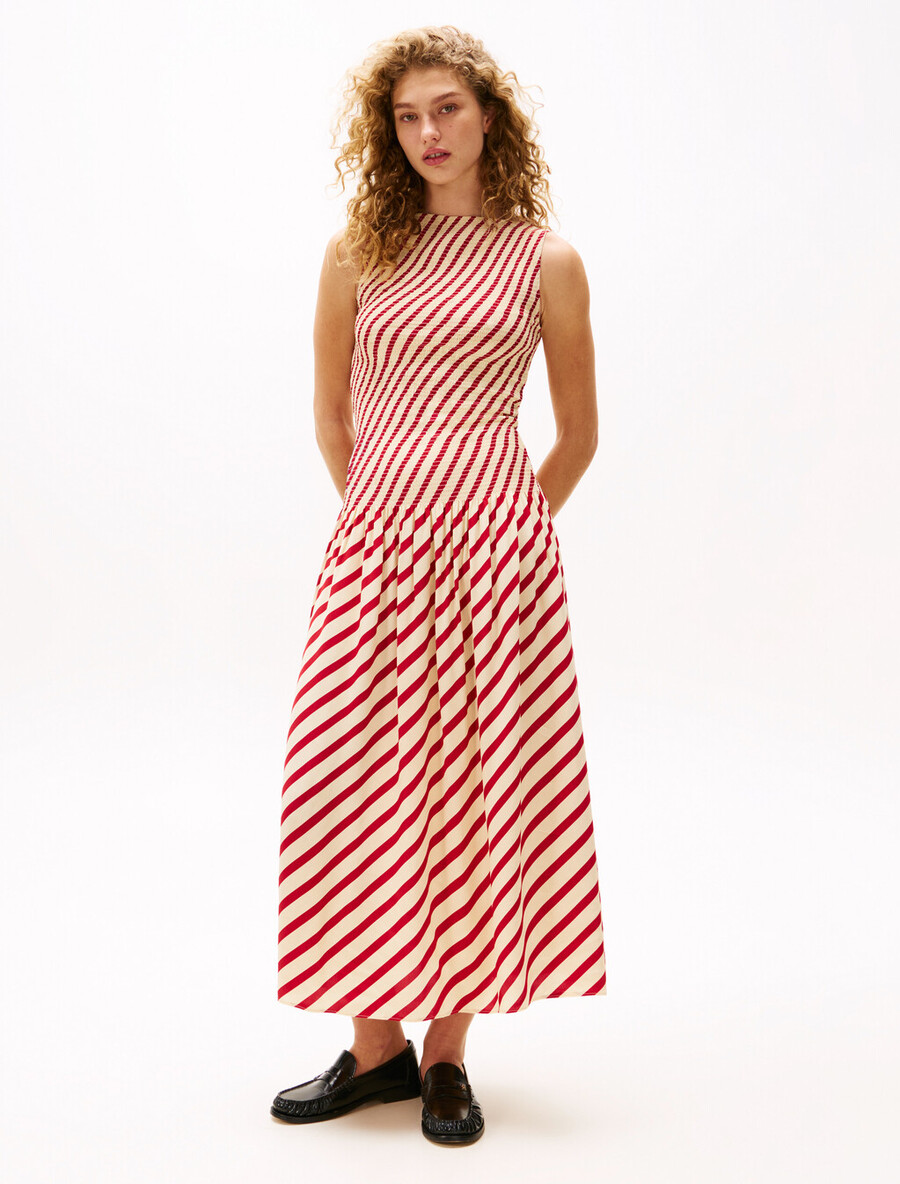 das sofia capsule stripe maxikleid