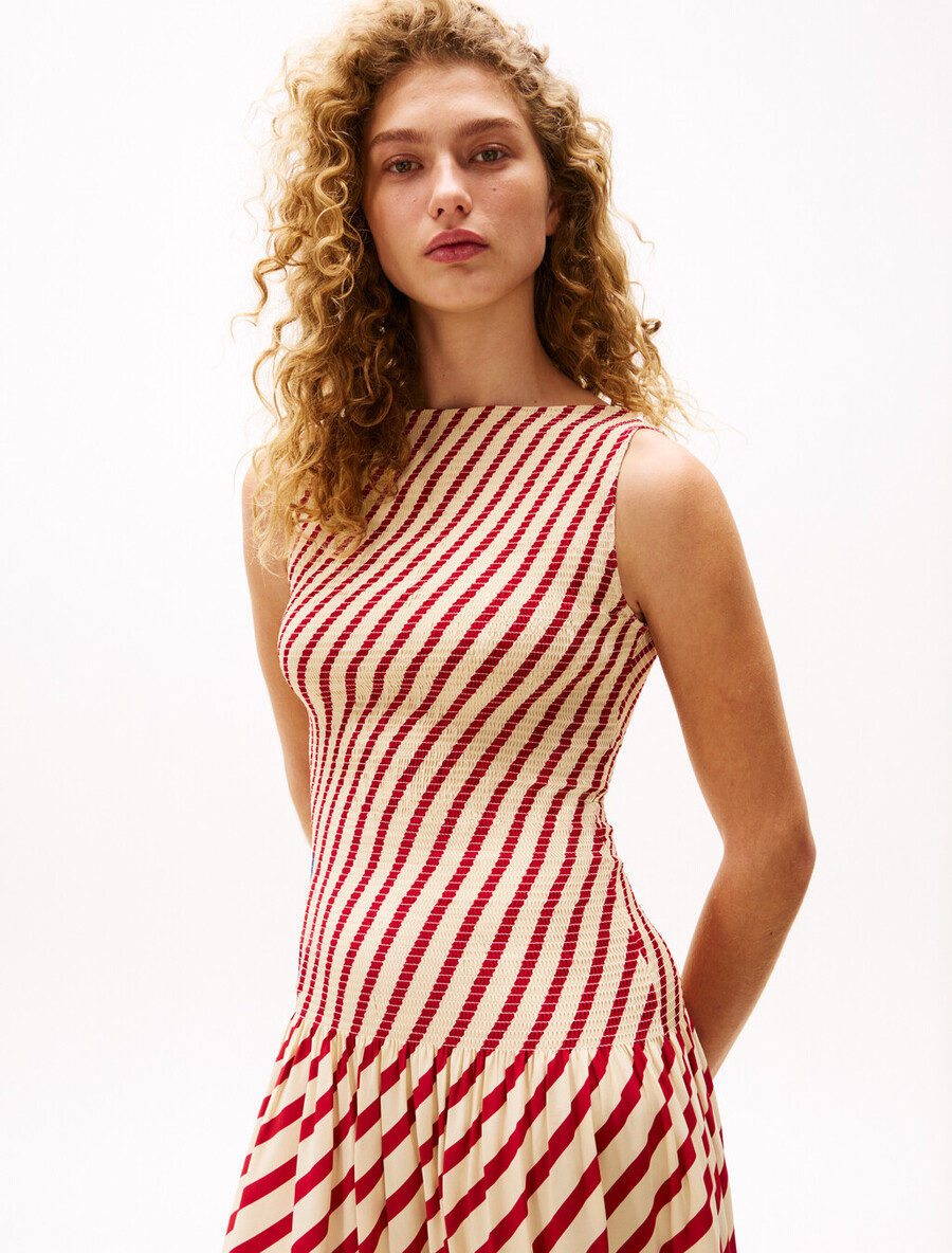das sofia capsule stripe maxikleid