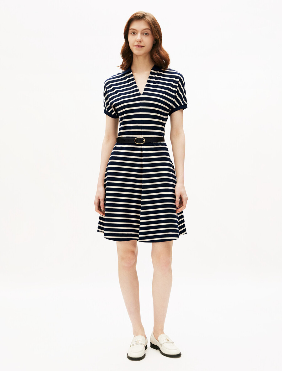 asia fit lyocell fit flare polokleid