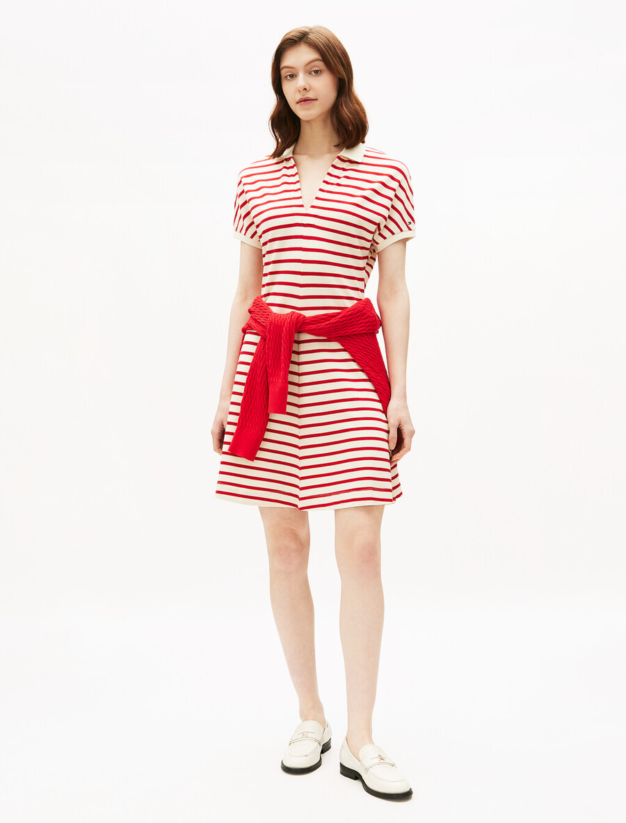 asia fit lyocell fit flare polokleid