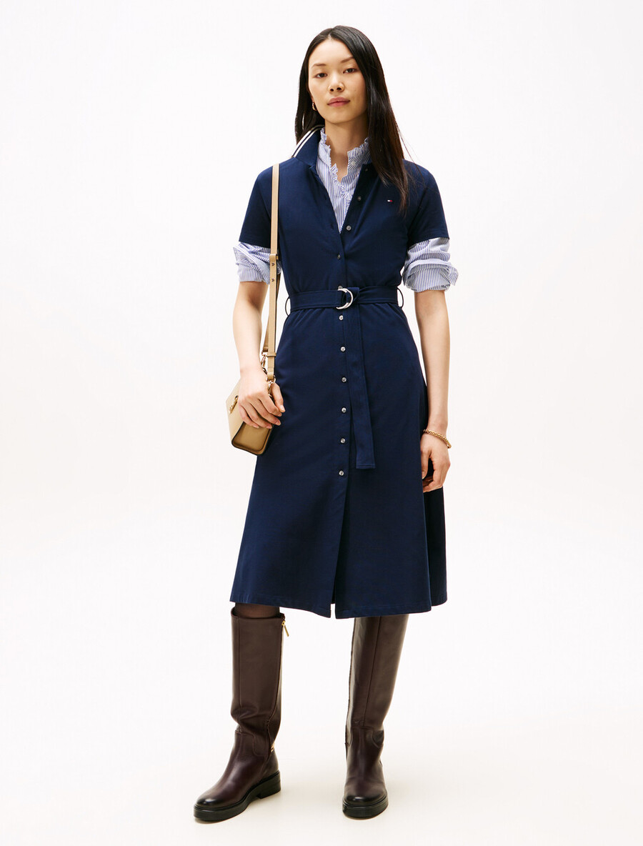 asia fit midi fit flare polokleid