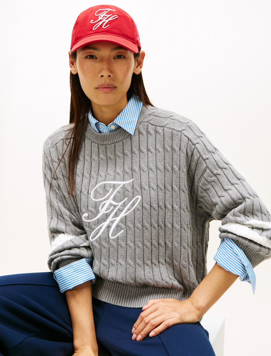 baseballkappe aus twill mit logostickerei