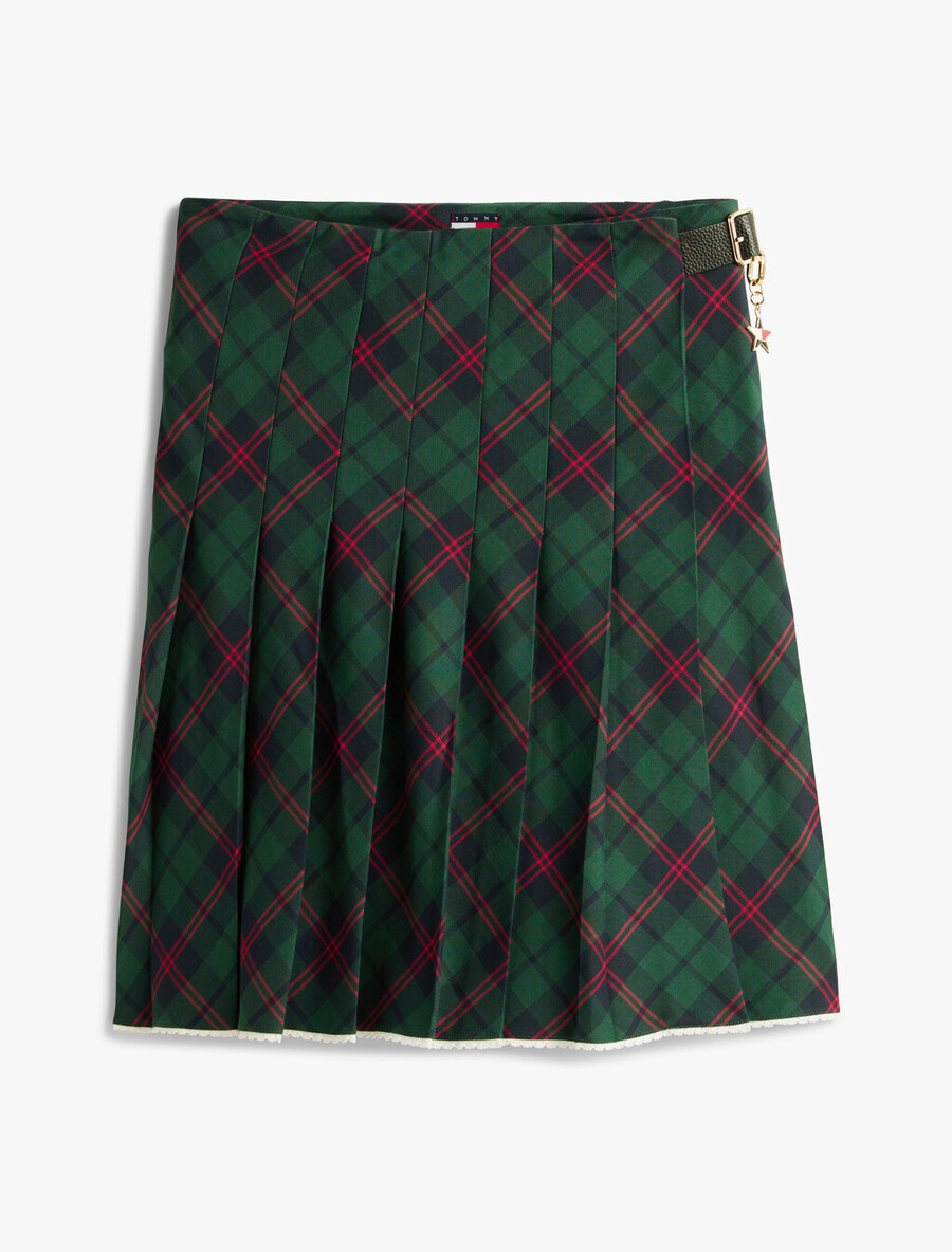 tommy girl tartan plissee-midirock