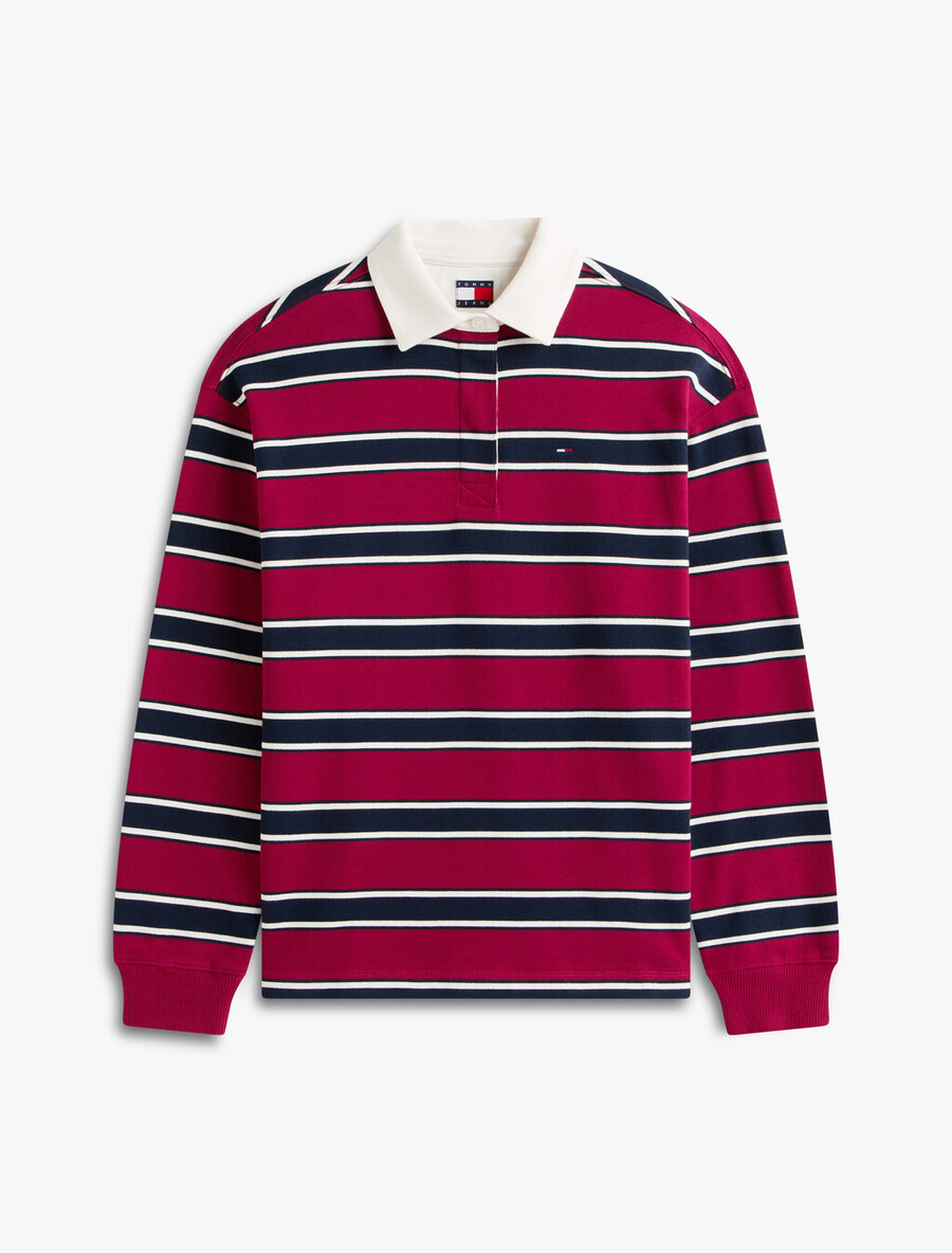 entspanntes rugby-shirt mit streifen