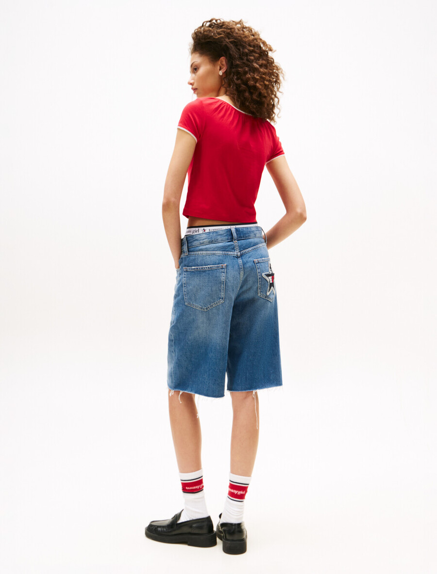 tommy girl logo slim cropped t-shirt