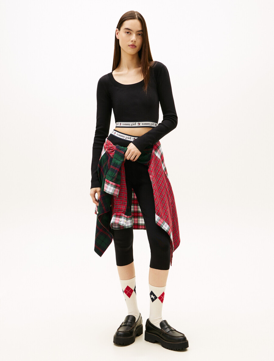 tommy girl cropped langarmtop