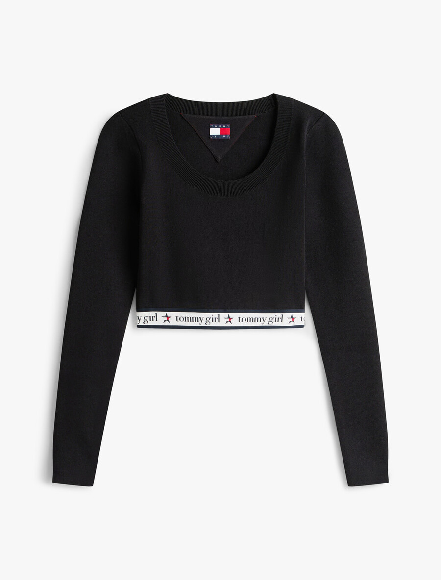 tommy girl cropped langarmtop