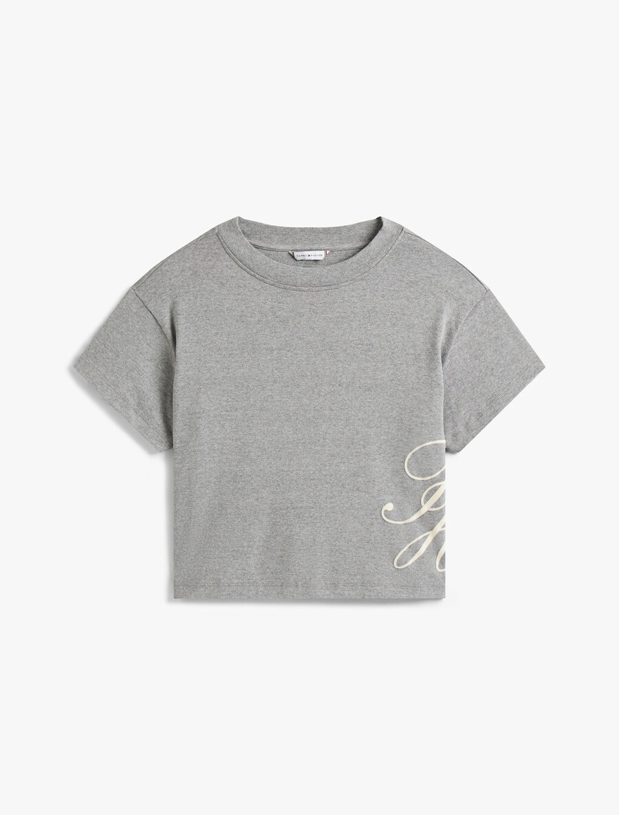 logo-applikation lässiges t-shirt