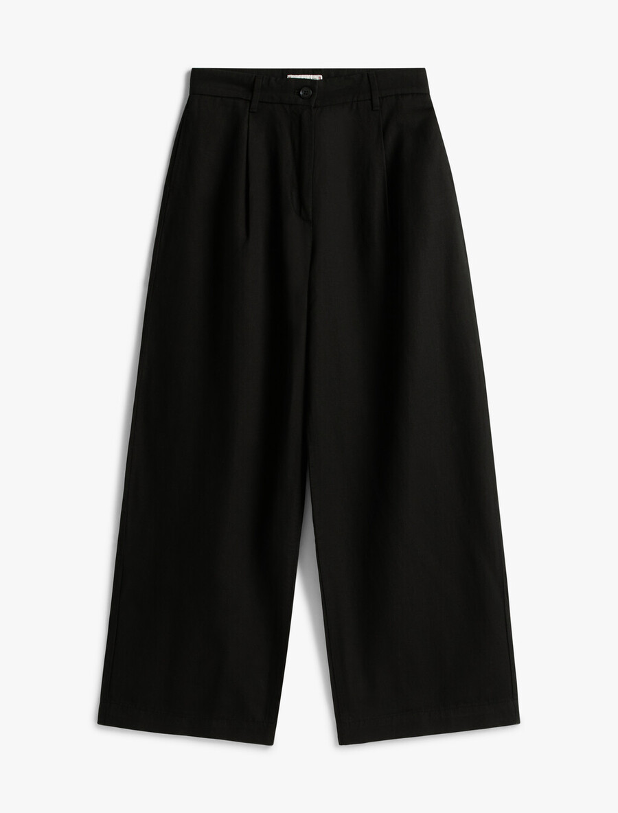 asia fit tencel leinen weite bein hose