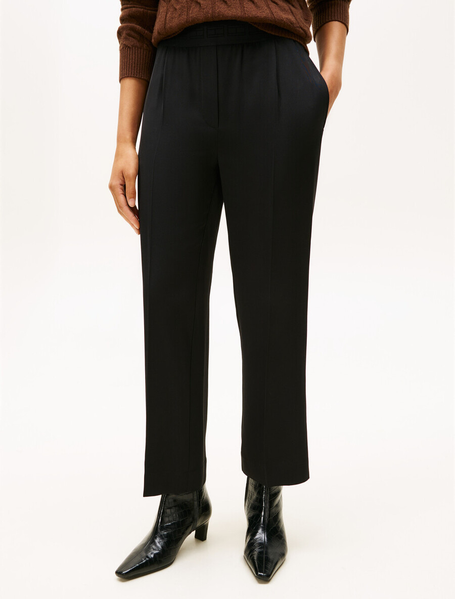 weite hose aus viskose-twill zum hineinschlüpfen