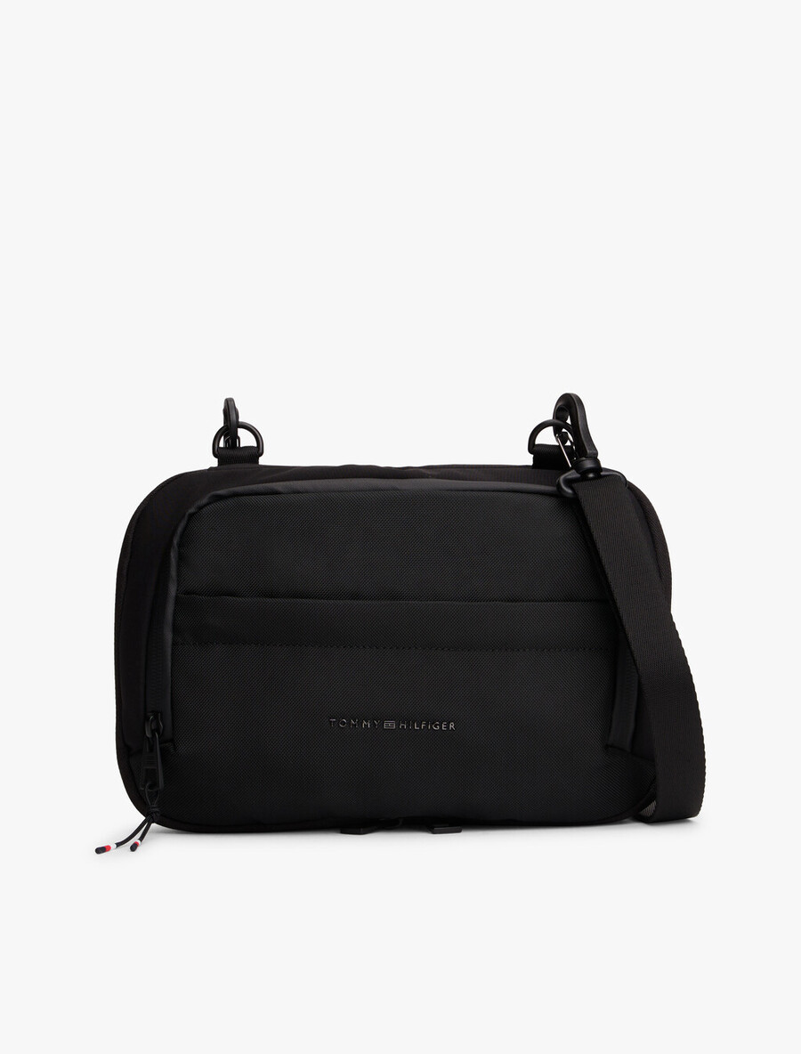 faltbarer rucksack mit textillogo