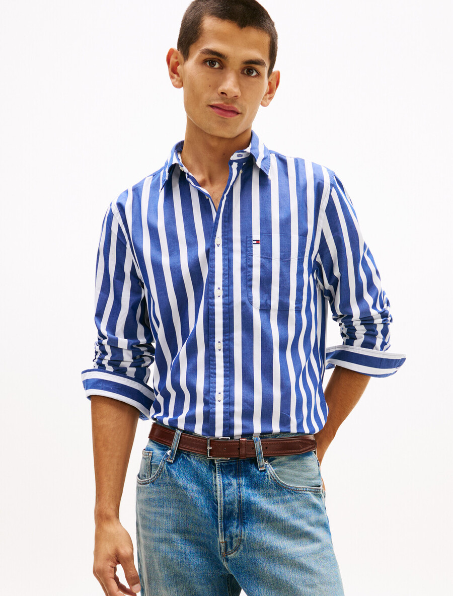 th flex regular fit streifenhemd