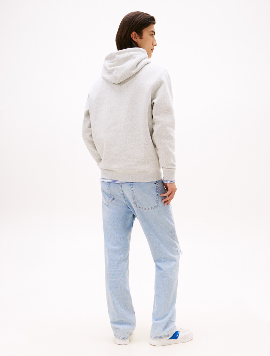 kapuzenpullover mit linearer logostickerei und kängurutasche