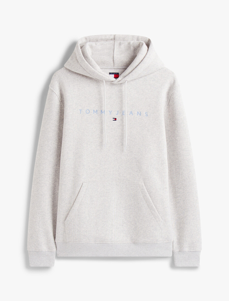 kapuzenpullover mit linearer logostickerei und kängurutasche