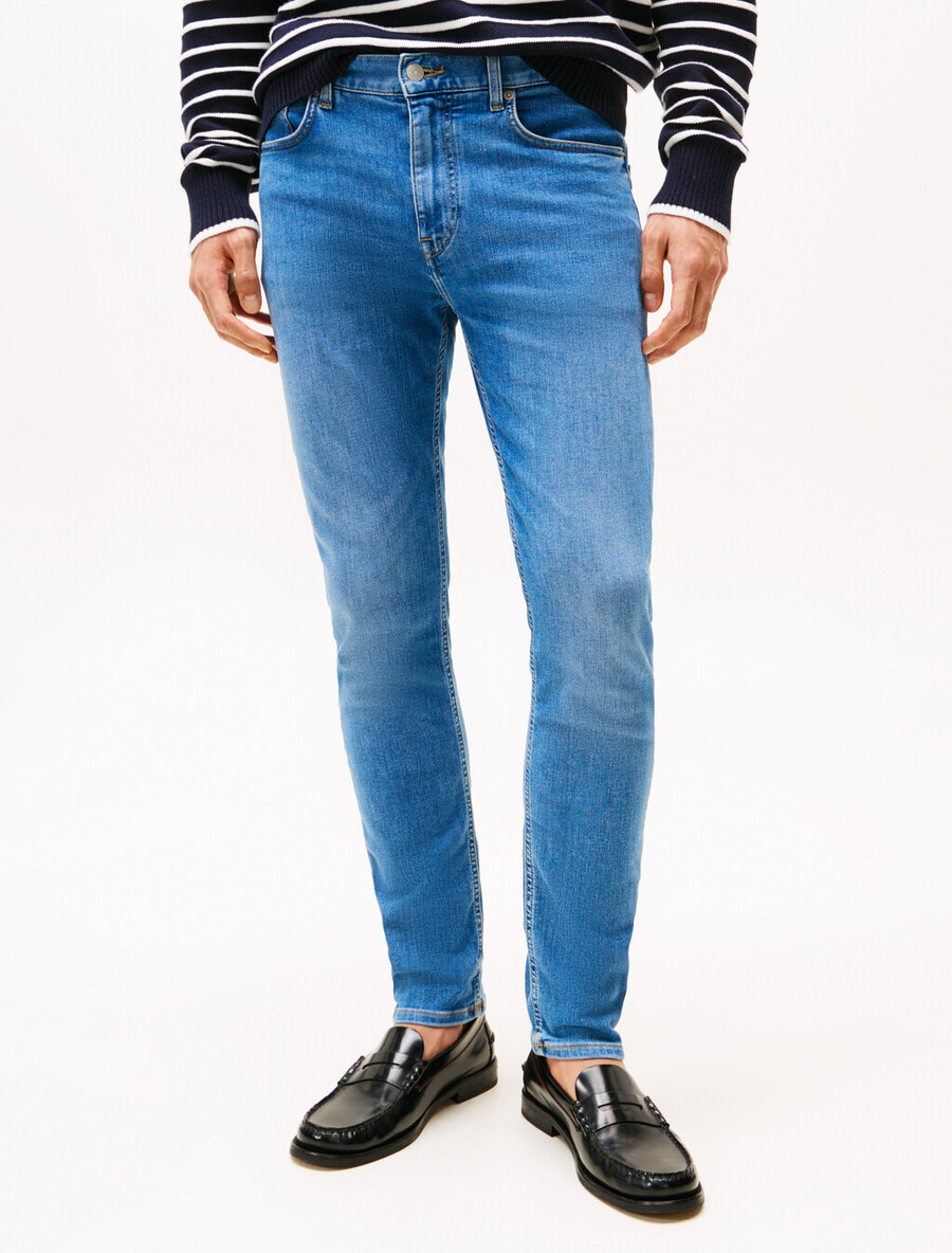 ausgeblichene lässige jeans mit geradem bein