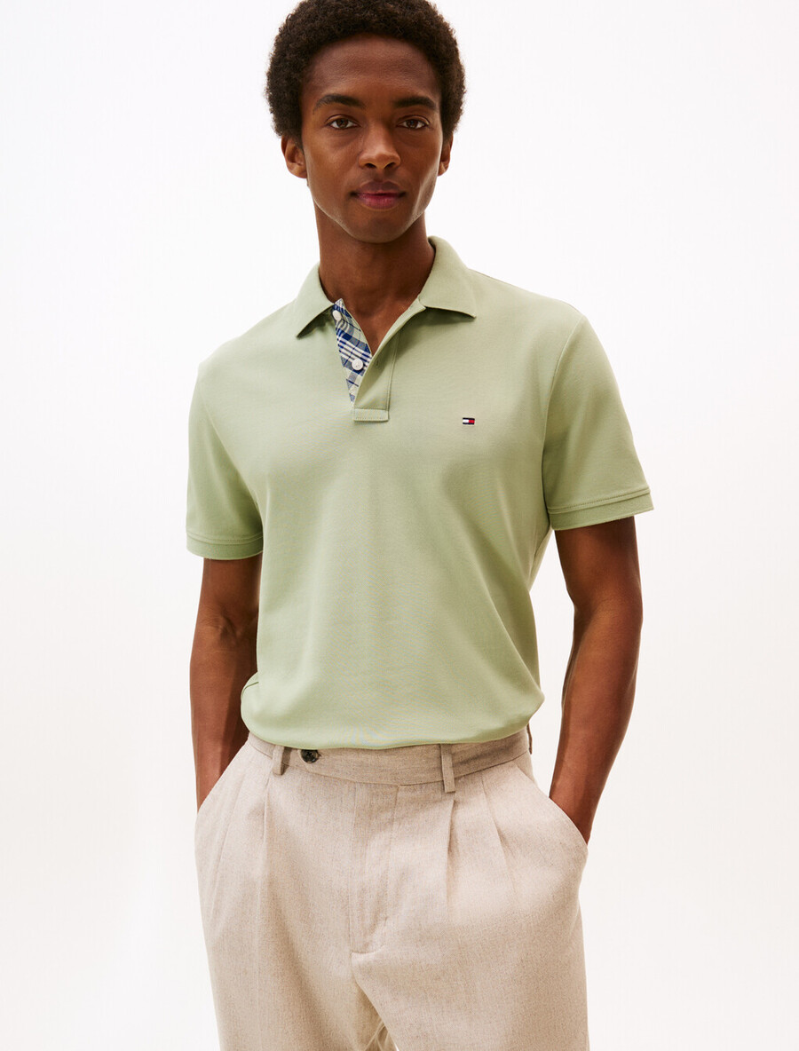 polohemd mit tartan-knopfleiste regular