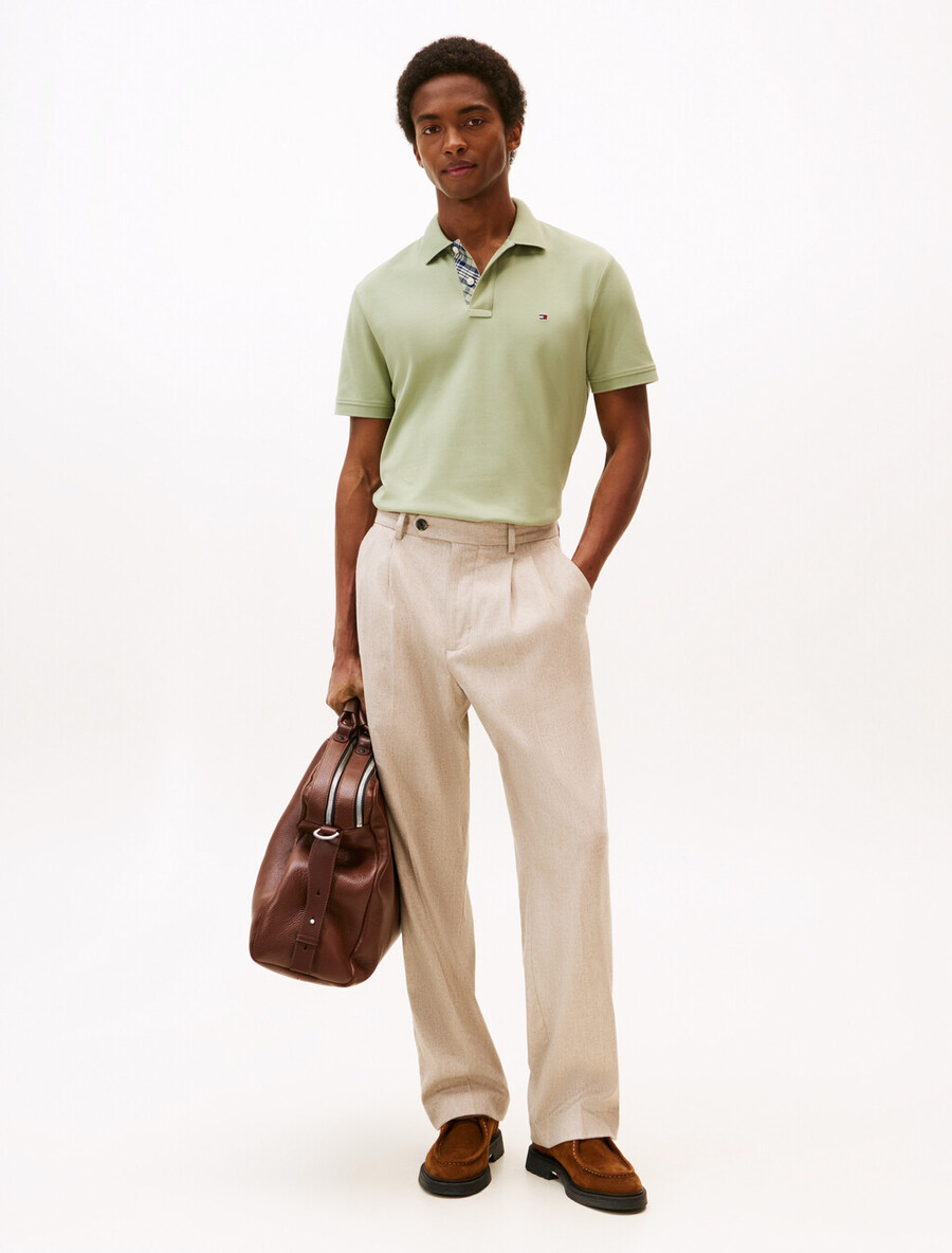 polohemd mit tartan-knopfleiste regular