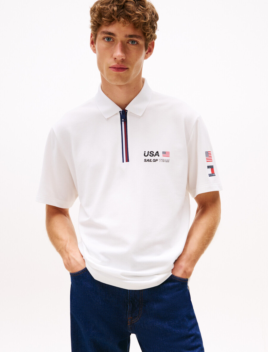 tommy x us sail gp team piqué-poloshirt mit lockerer passform