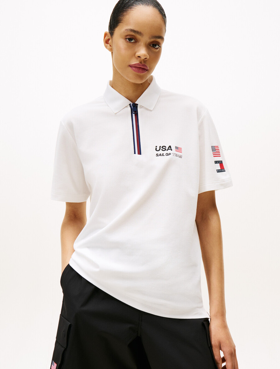 tommy x us sail gp team piqué-poloshirt mit lockerer passform