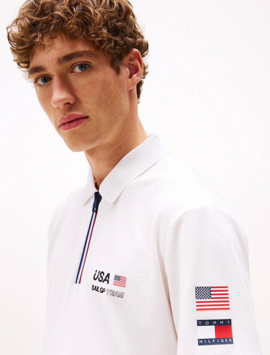 tommy x us sail gp team piqué-poloshirt mit lockerer passform