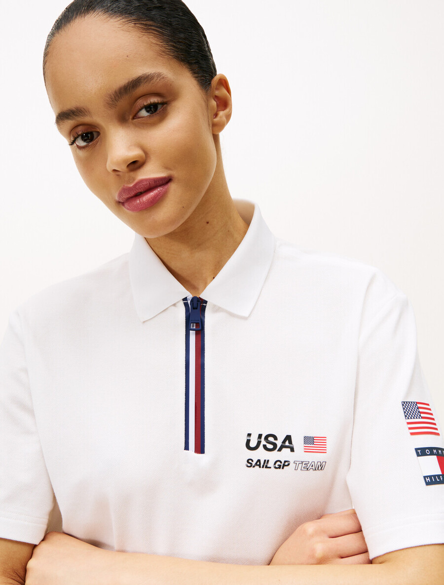 tommy x us sail gp team piqué-poloshirt mit lockerer passform