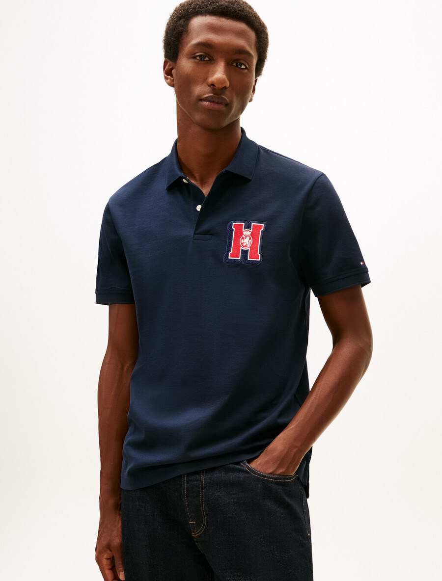 poloshirt mit regulärer passform und wabenmuster