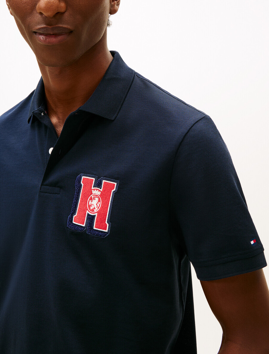 poloshirt mit regulärer passform und wabenmuster