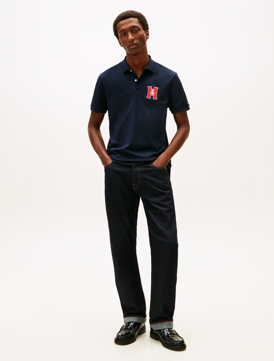 poloshirt mit regulärer passform und wabenmuster