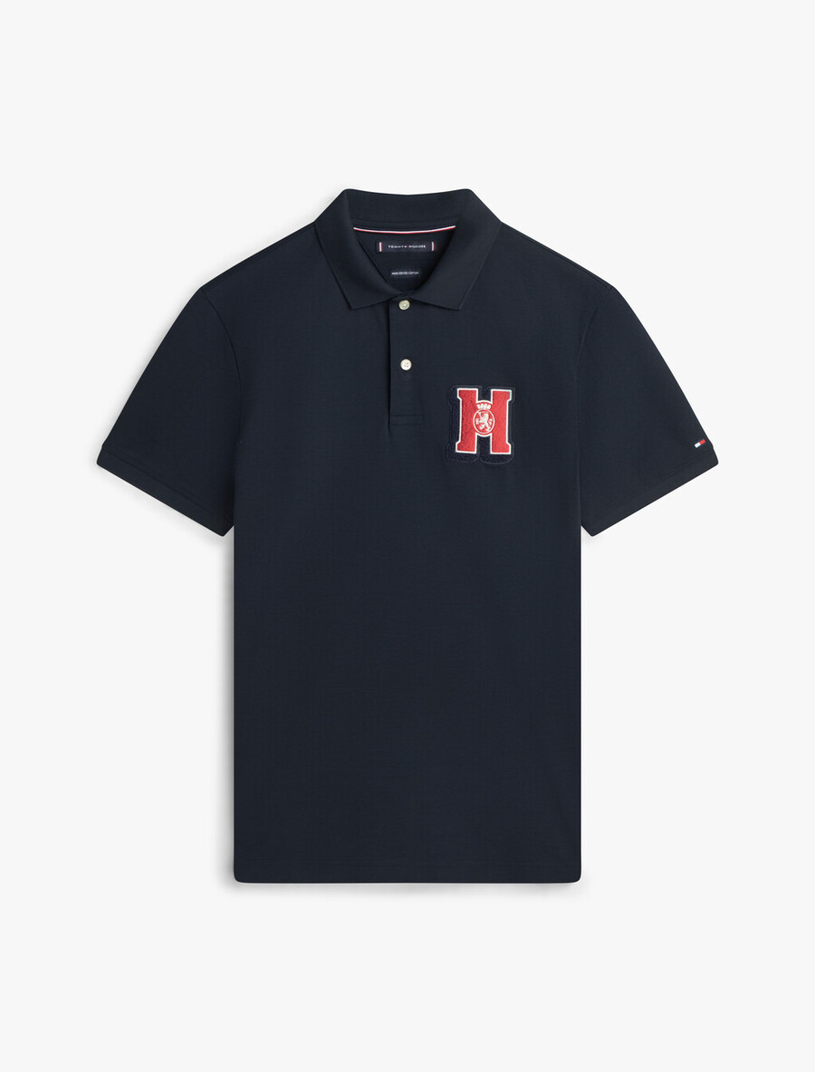 poloshirt mit regulärer passform und wabenmuster