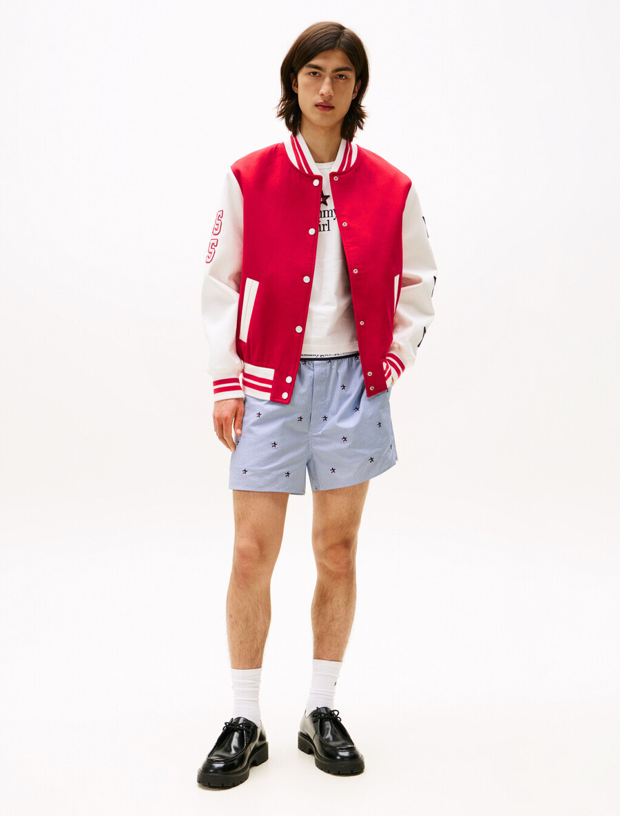 tommy girl loose ithaca shorts mit streifen und sternenstickerei