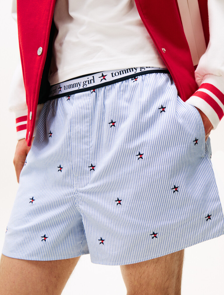 tommy girl loose ithaca shorts mit streifen und sternenstickerei