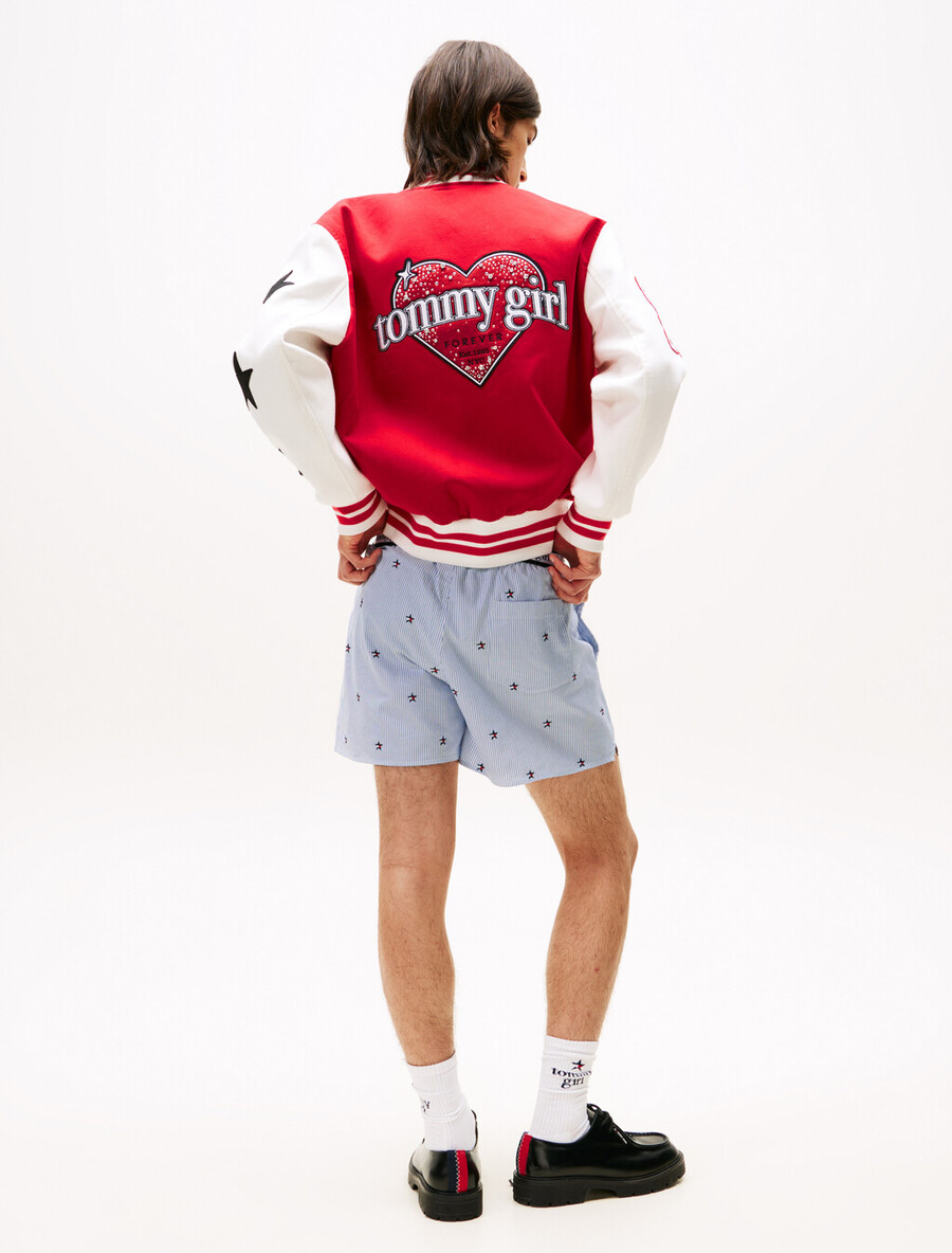tommy girl loose ithaca shorts mit streifen und sternenstickerei