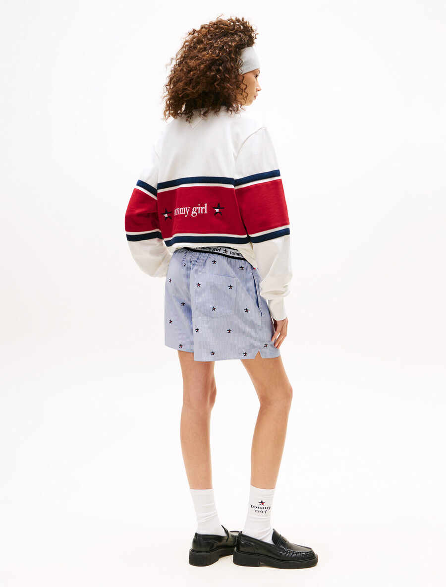 tommy girl loose ithaca shorts mit streifen und sternenstickerei