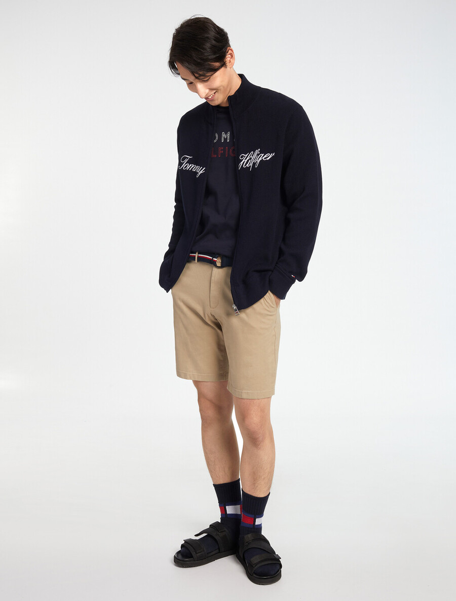 essential brooklyn shorts aus bio-baumwoll-twill mit gürtel