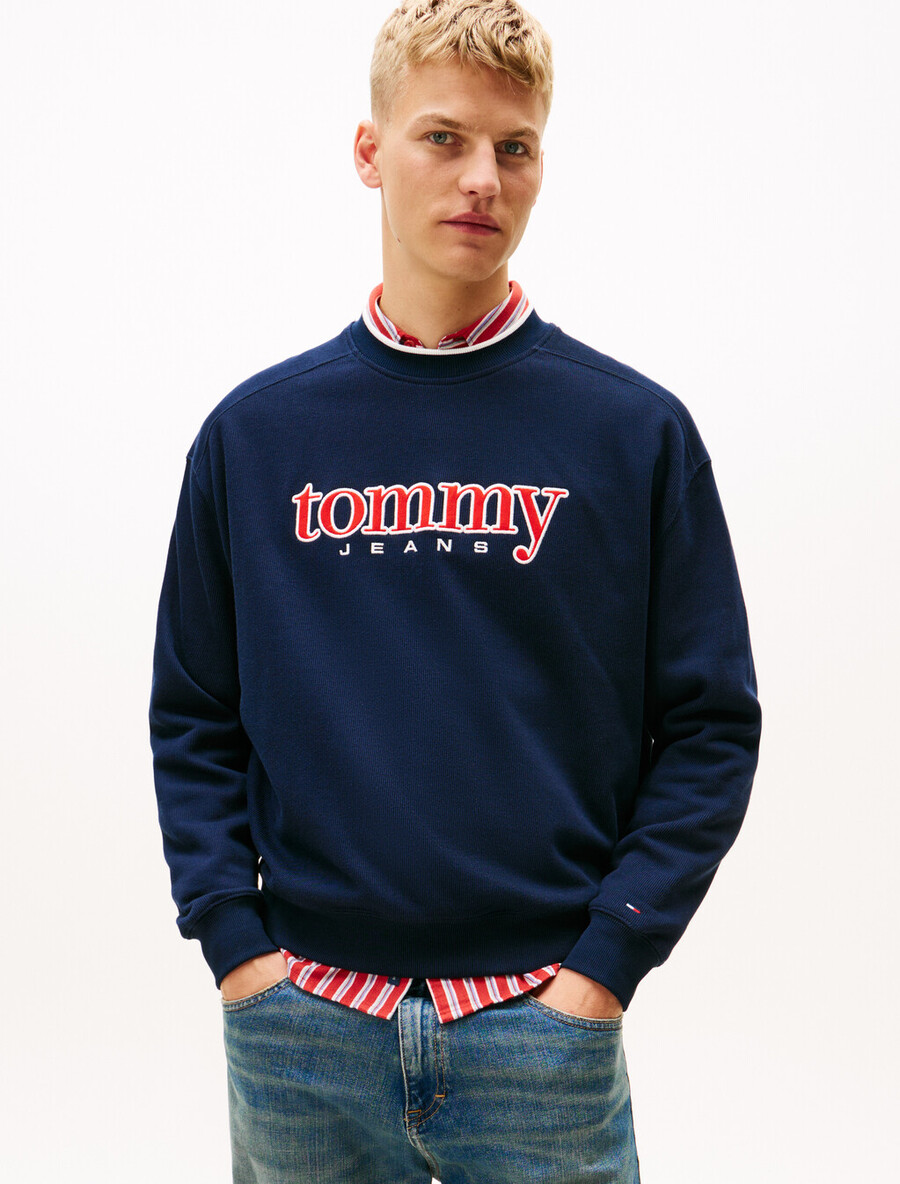 fleece-sweatshirt mit logo-applikation aus den 90ern