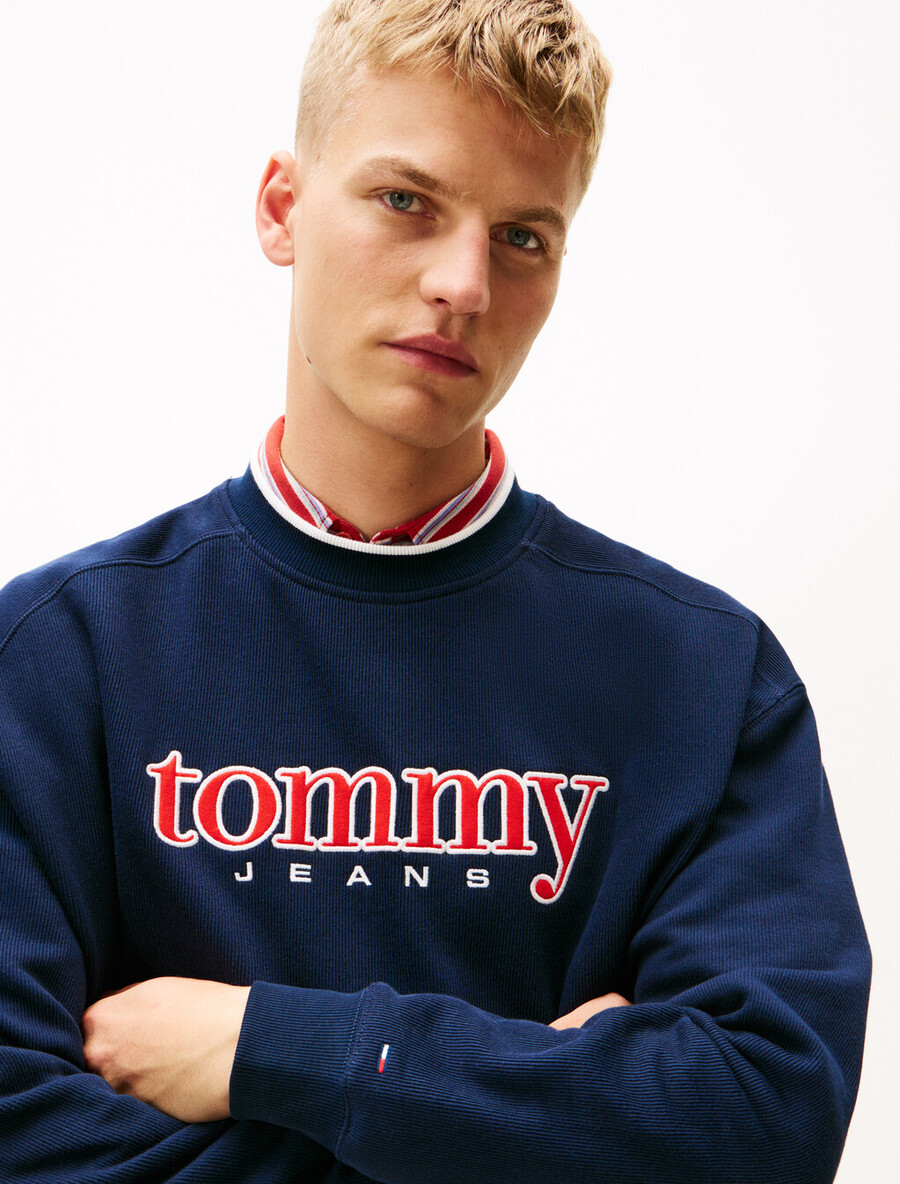 fleece-sweatshirt mit logo-applikation aus den 90ern