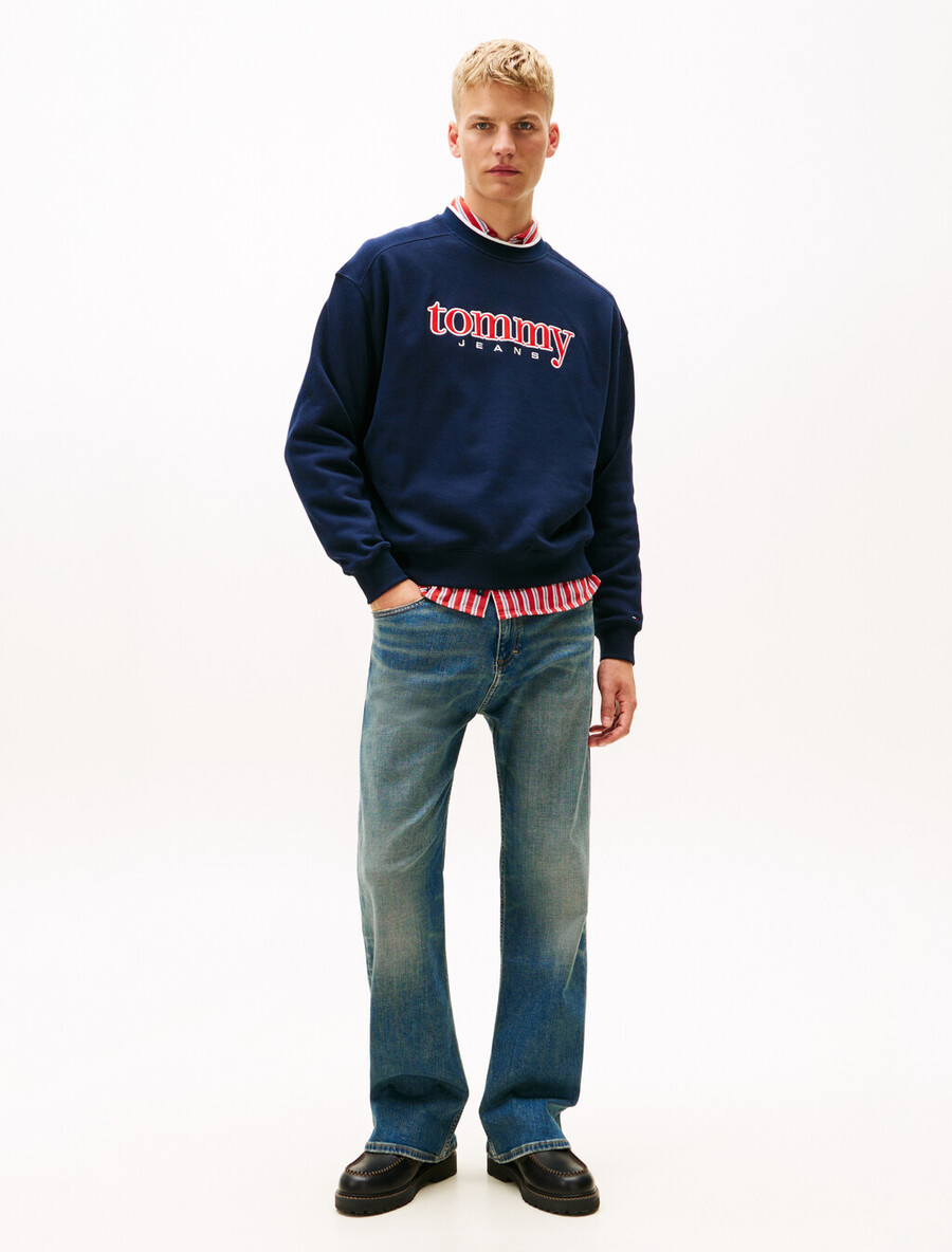 fleece-sweatshirt mit logo-applikation aus den 90ern
