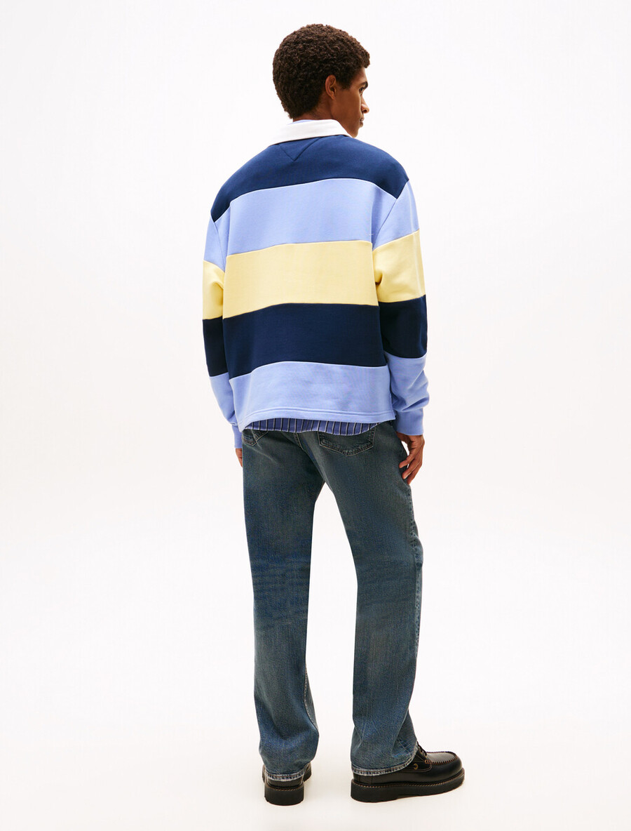 tommy badge stripe relaxed rugby shirt