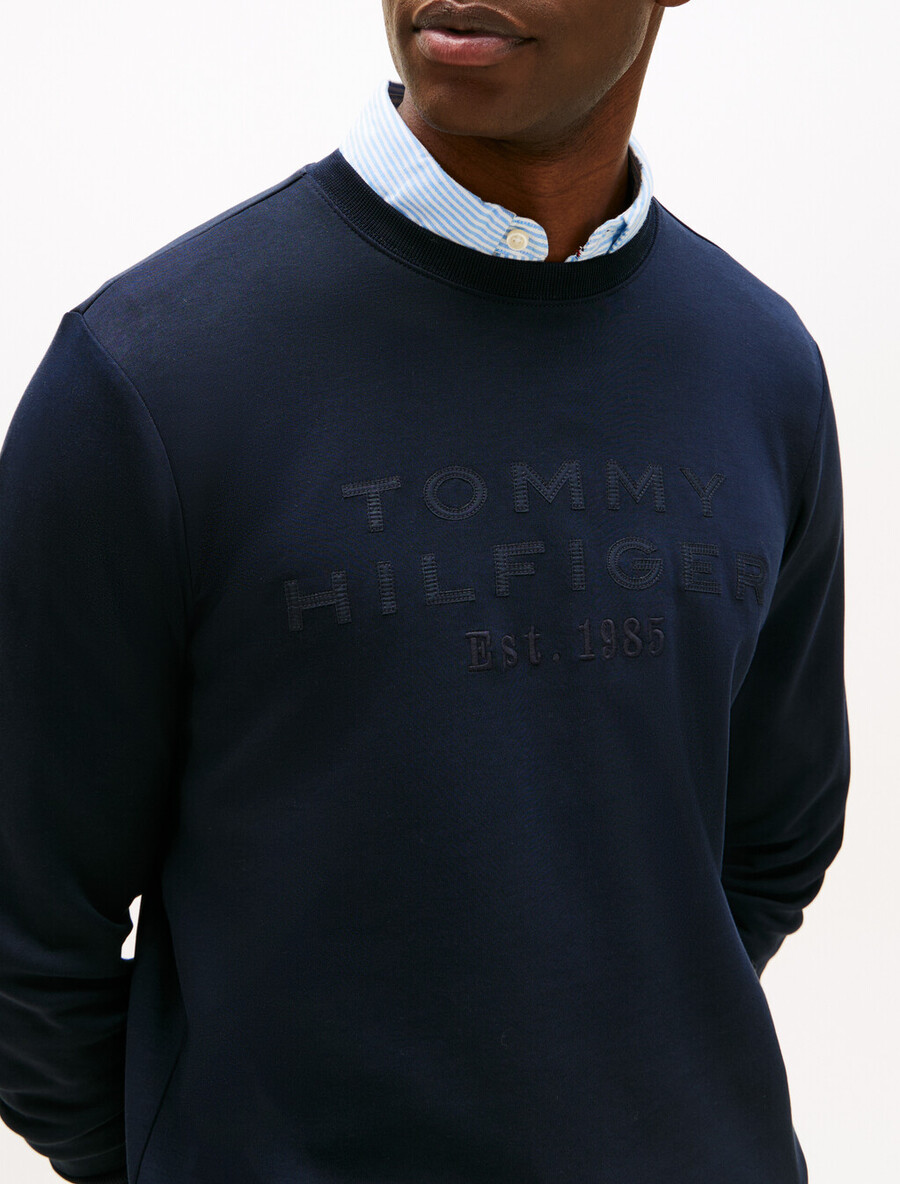sweatshirt mit nylon-logo-applikation