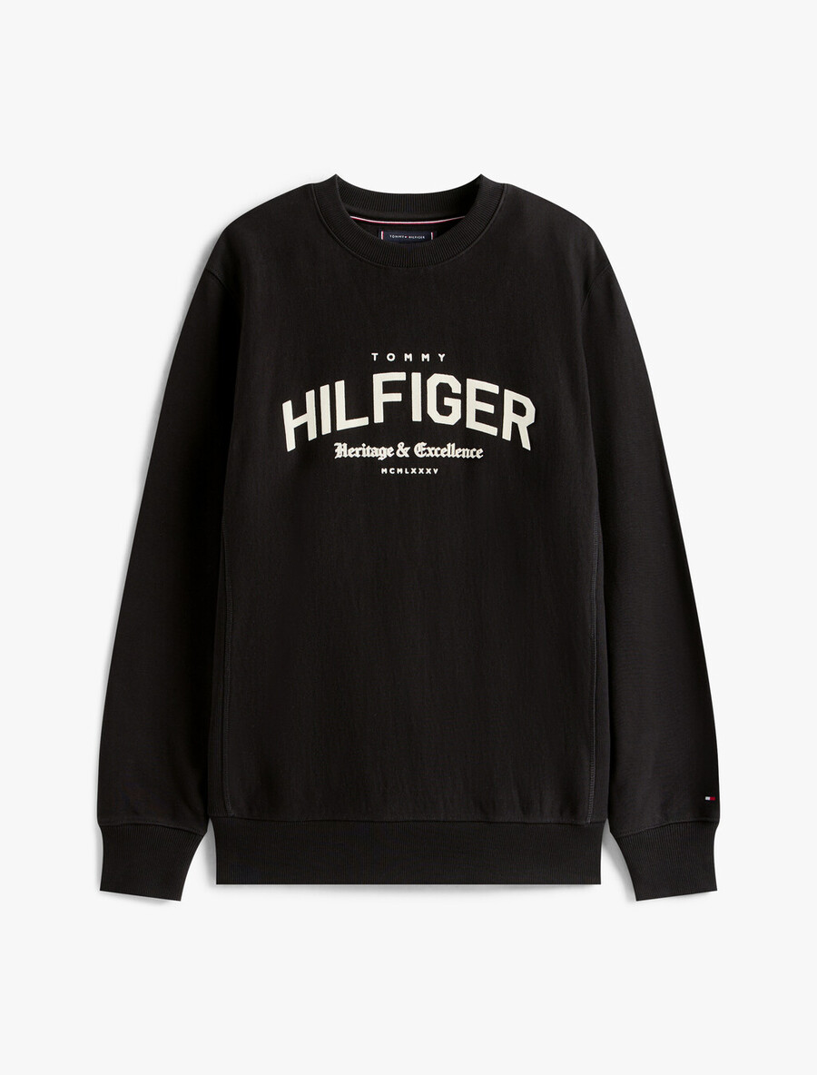 sweatshirt mit arch-logo-logo und rundhalsausschnitt aus frottee