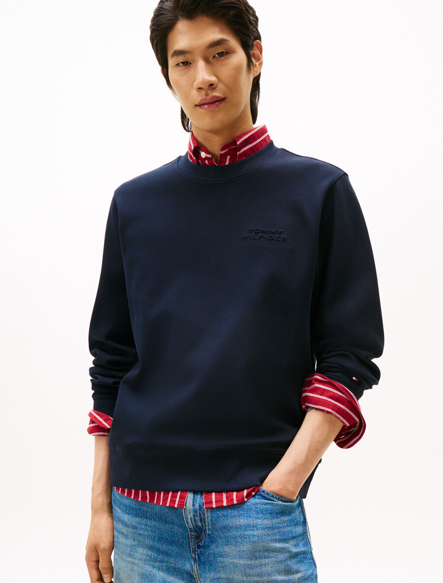 sweatshirt mit geprägtem logo