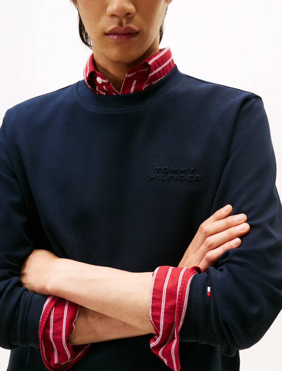 sweatshirt mit geprägtem logo