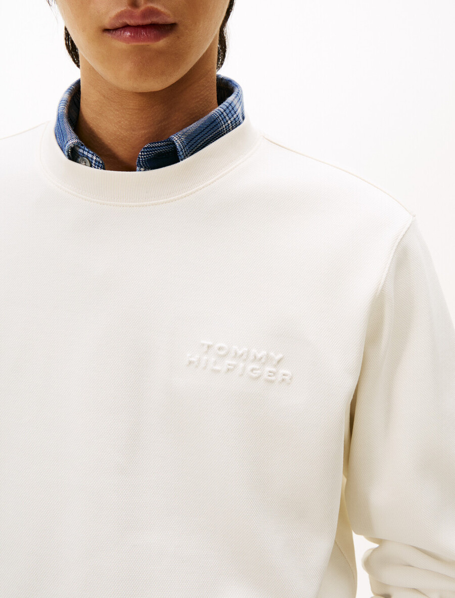sweatshirt mit geprägtem logo