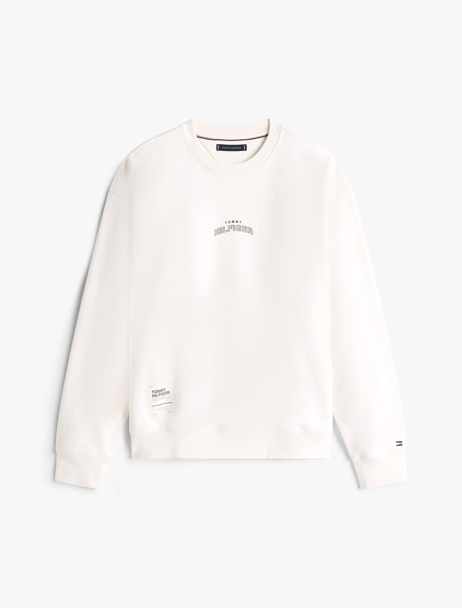 sweatshirt aus schwerem twill mit rundhalsausschnitt